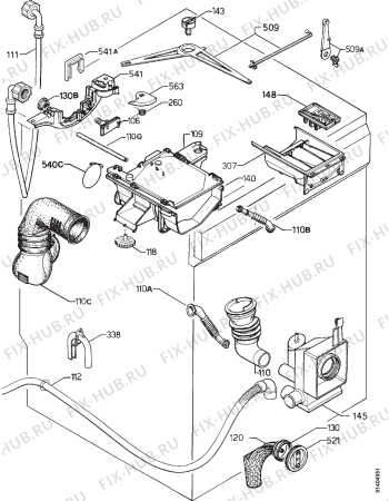 Взрыв-схема стиральной машины Zanussi FLS634 - Схема узла Hydraulic System 272